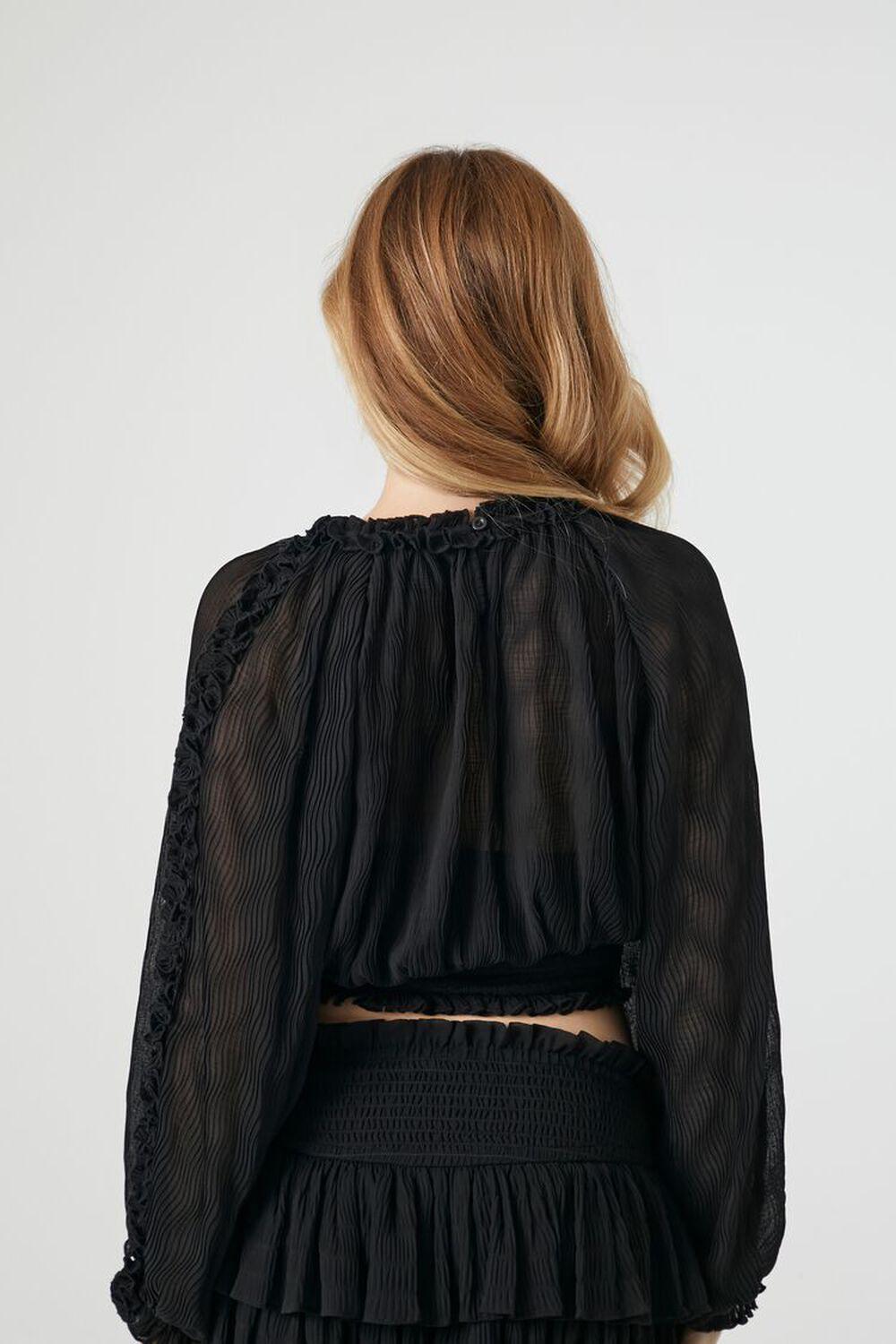 Peasant-Sleeve Ruffle Crop Top | Forever 21 Product Image