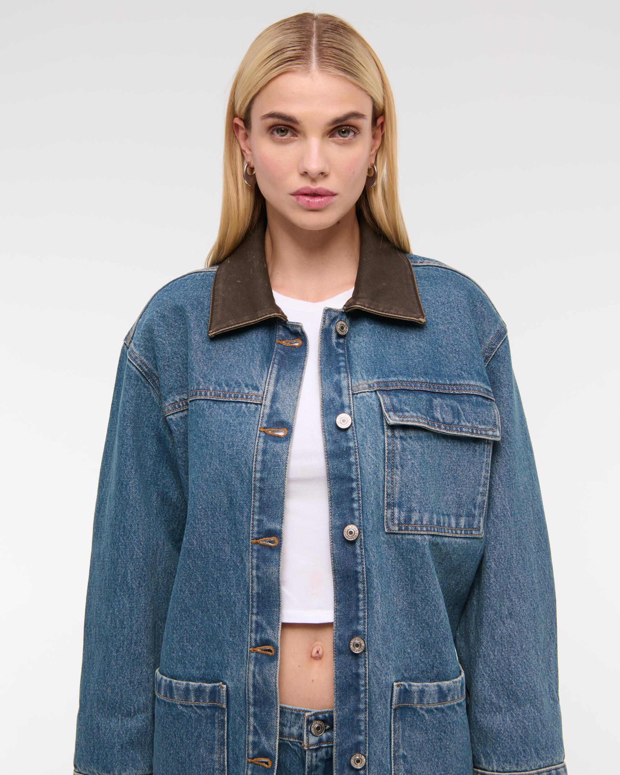 Denim Utility Shirt Jacket Product Image