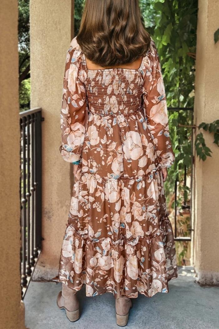 Floral High Waist Maxi Dress Female Product Image