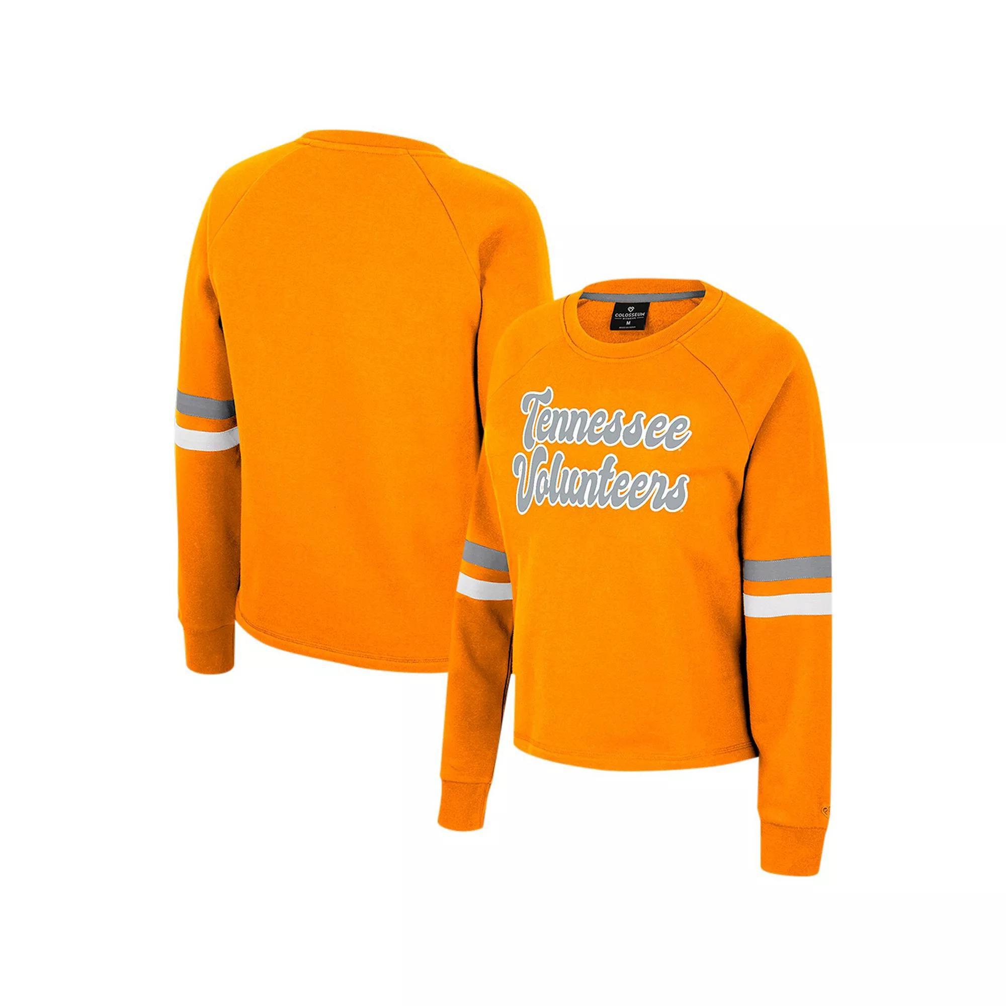 Women's Colosseum Tennessee Orange Tennessee Volunteers Talent Competition Raglan Pullover Sweatshirt, Size: Large Product Image