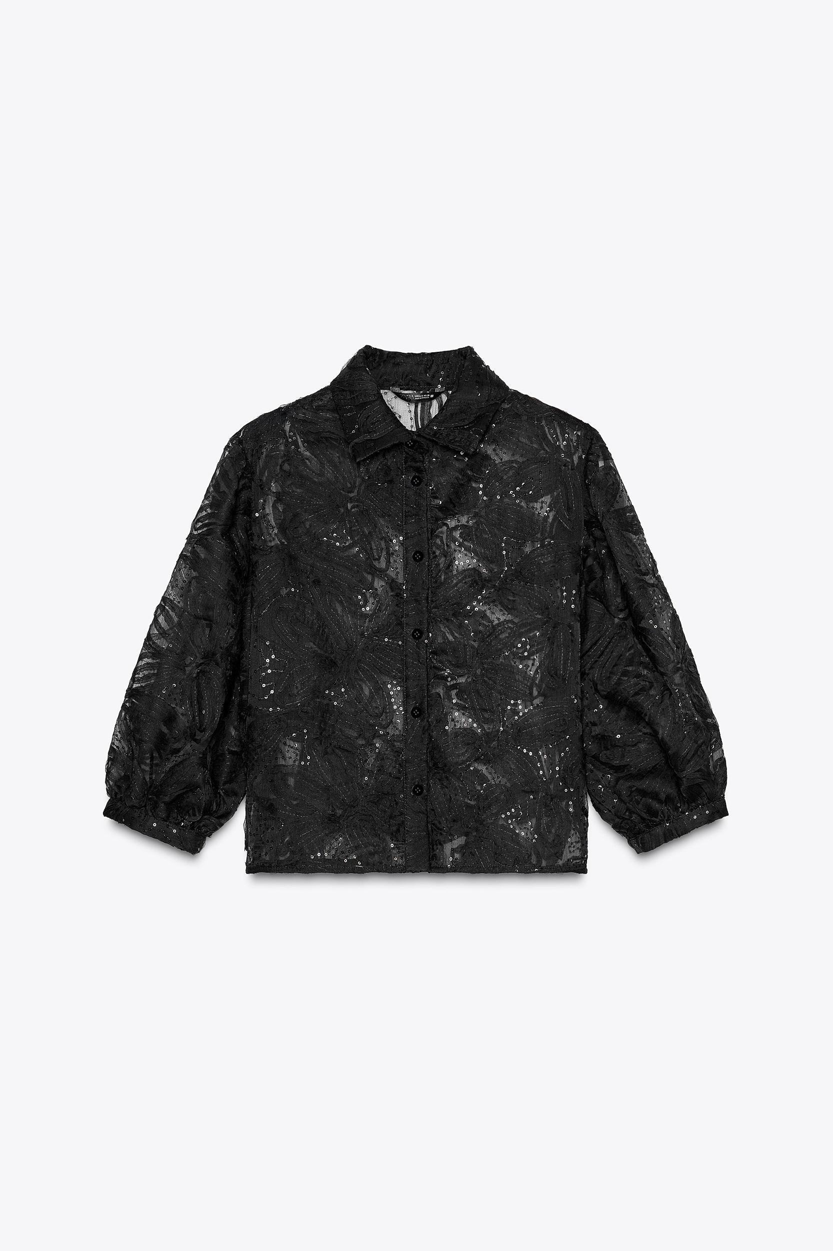 CROP SEQUIN SHIRT Product Image