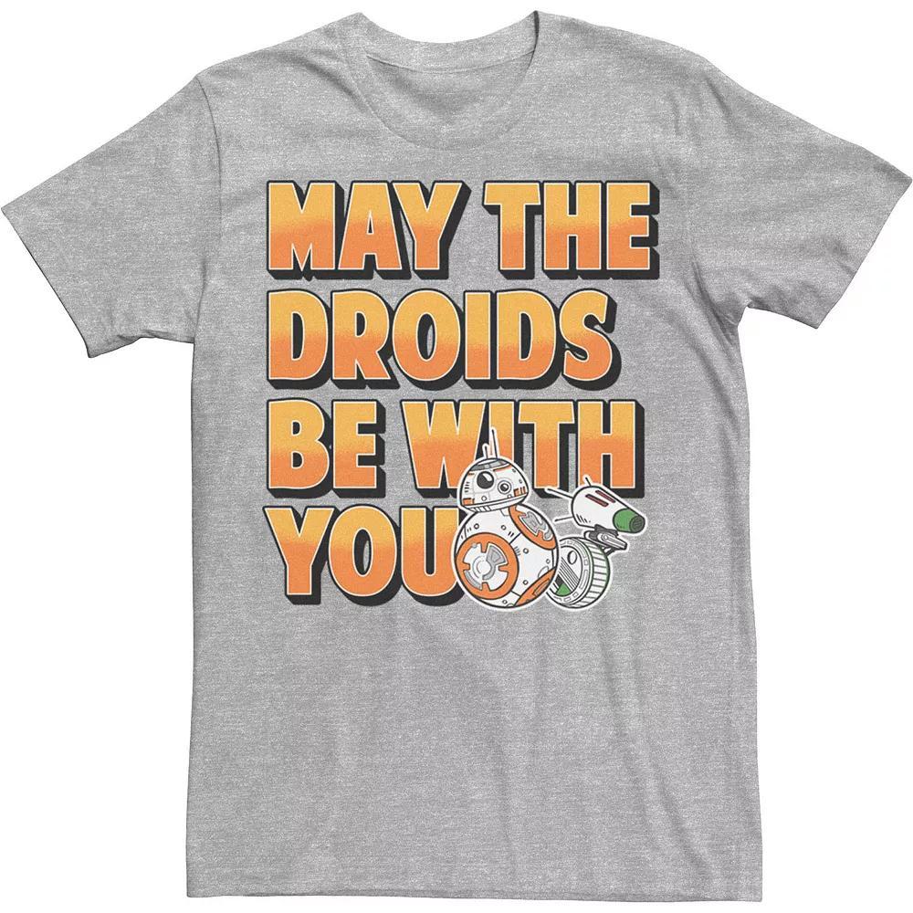 Men's Star Wars D-O & BB-8 May The Droids Be With You Tee, Size: Medium, Athletic Grey Product Image