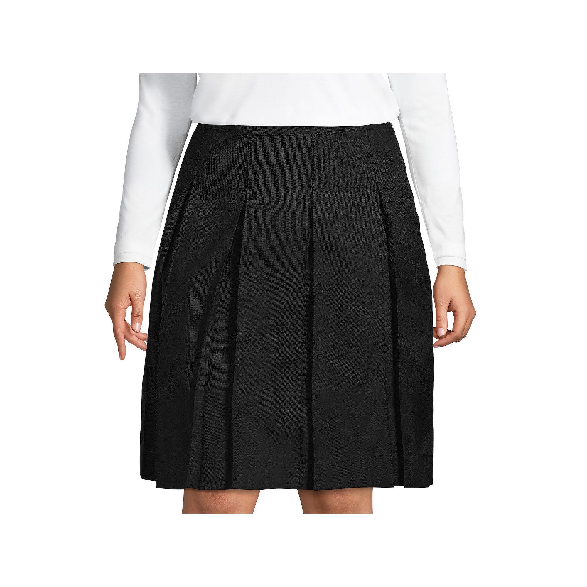 Plus Size Lands End School Uniform Box Pleat Skirt, Womens Green Product Image