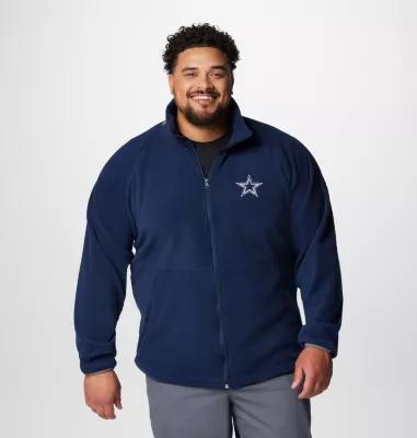 Men's Columbia Navy Dallas Cowboys Big & Tall Flanker IV Fleece Full-Zip Jacket, Size: 2XB, Blue Product Image