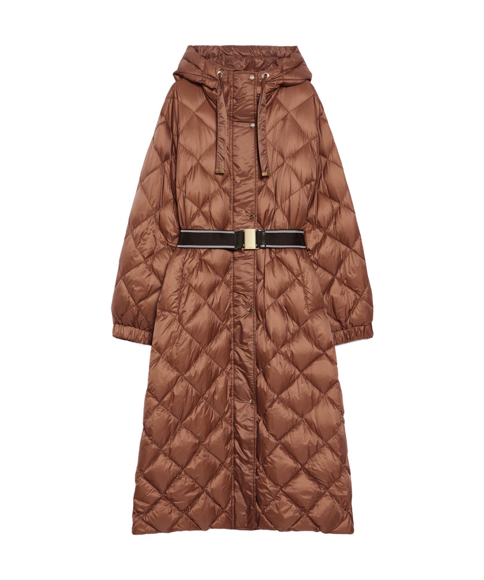 MAX MARA Trefel Diamond Quilted Long Puffer Coat In Brown Product Image