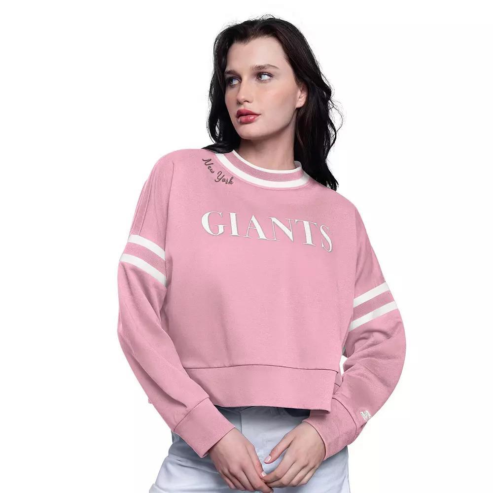 Womens Starter San Francisco 49ers Power Play Cropped Pullover Sweatshirt Product Image