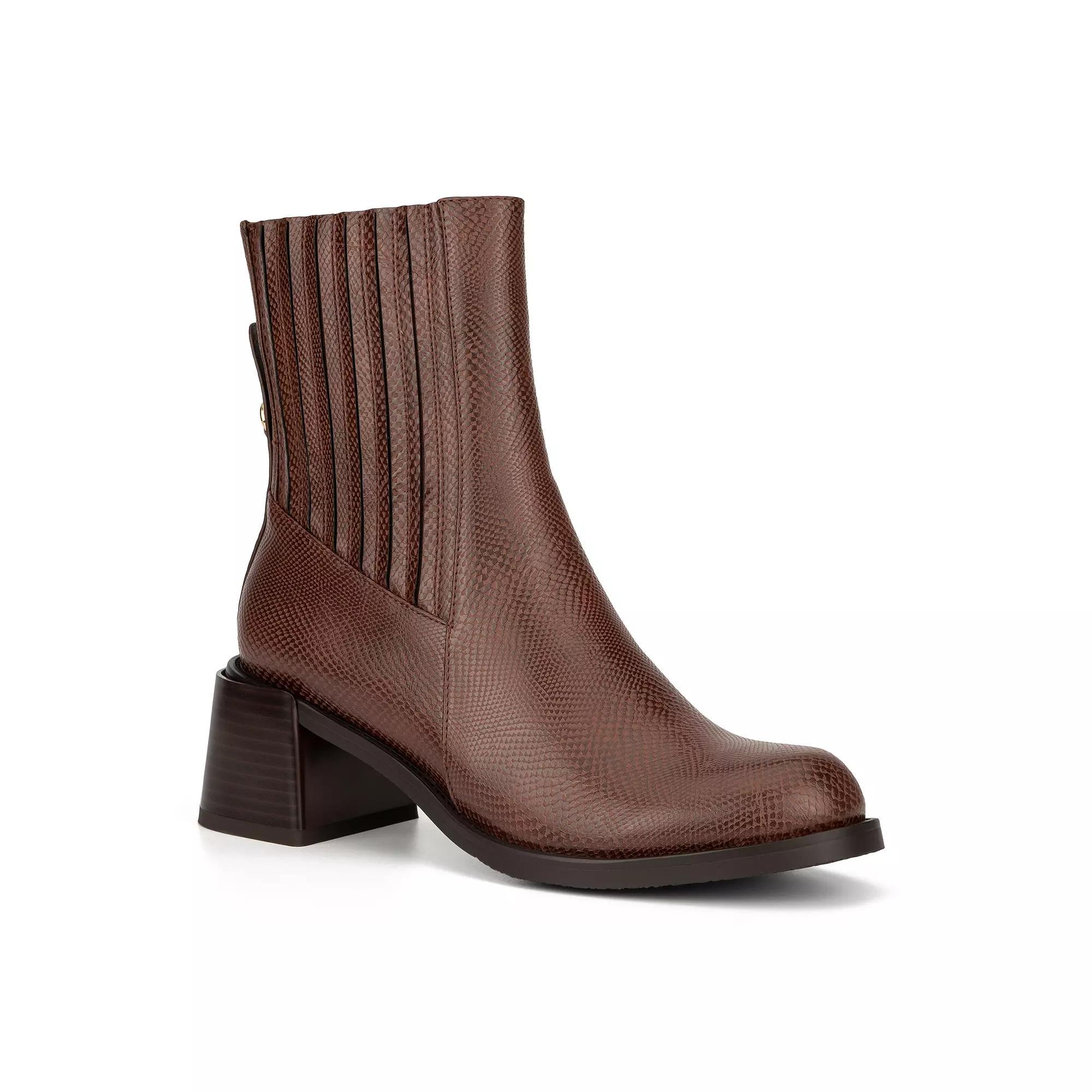 Torgeis Regent Women's Block Heel Ankle Boots, Size: 6.5, Brown Product Image