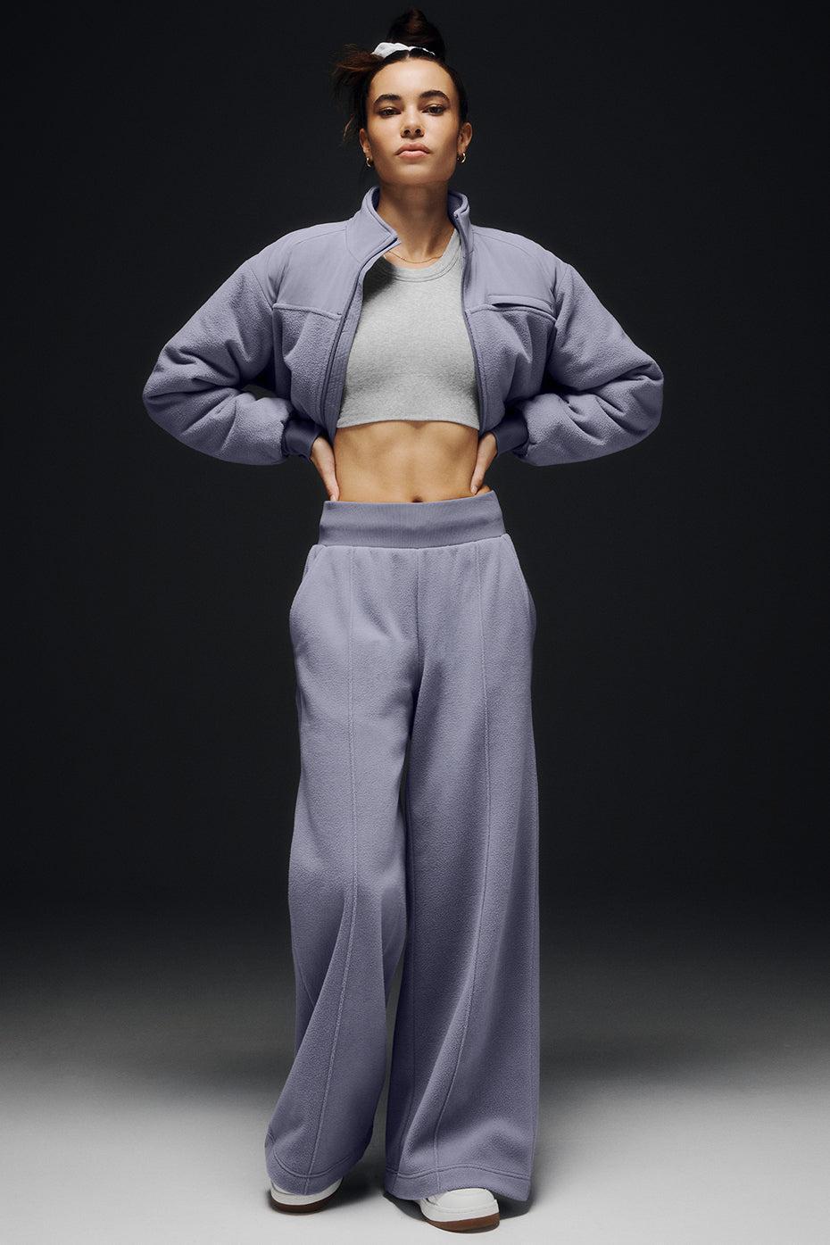 Polar Fleece High-Waist Snowdrift Wide Leg Pant - Fog Product Image