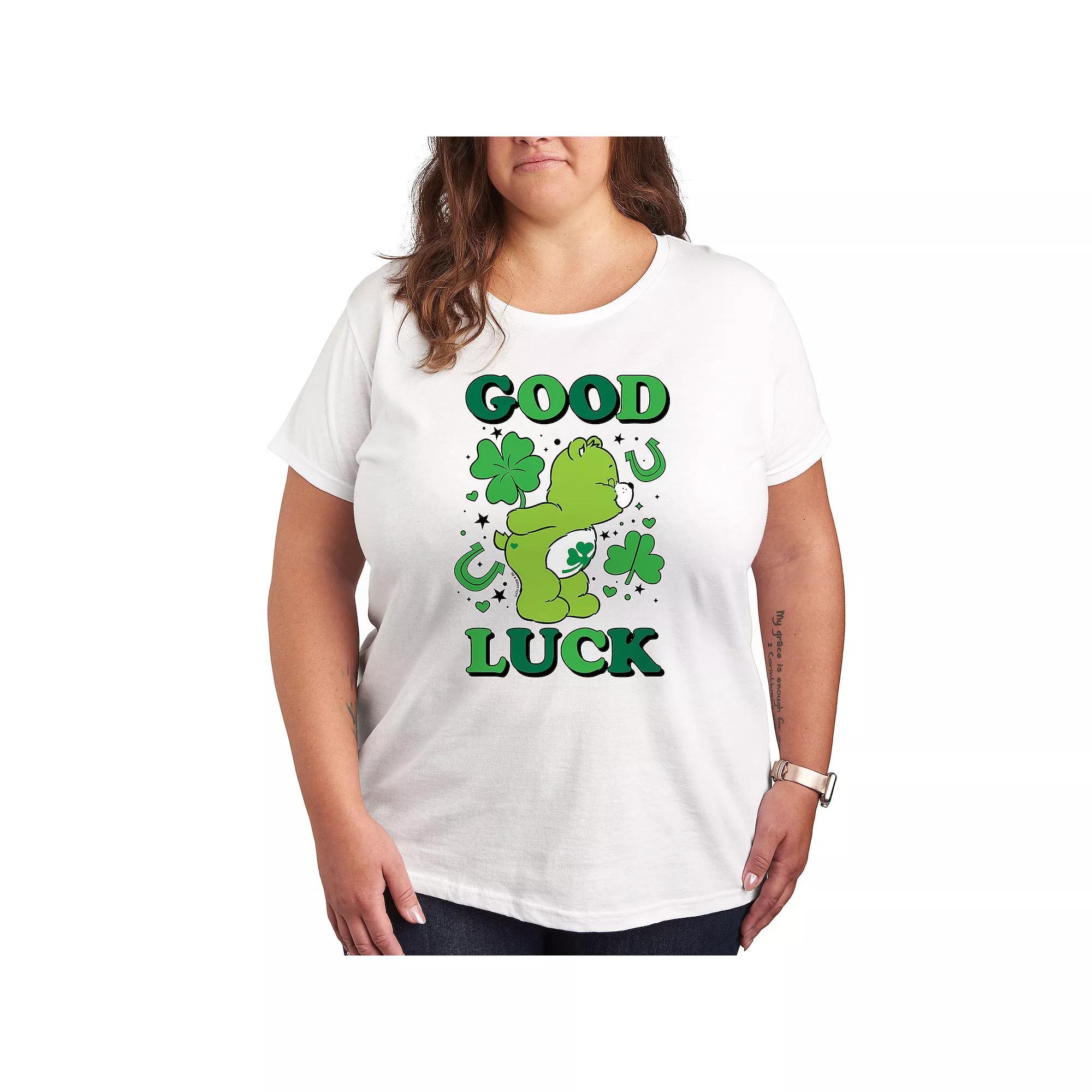 Plus Peanuts Snoopy Peace Love Dogs Graphic Tee, Womens Grey Green Product Image