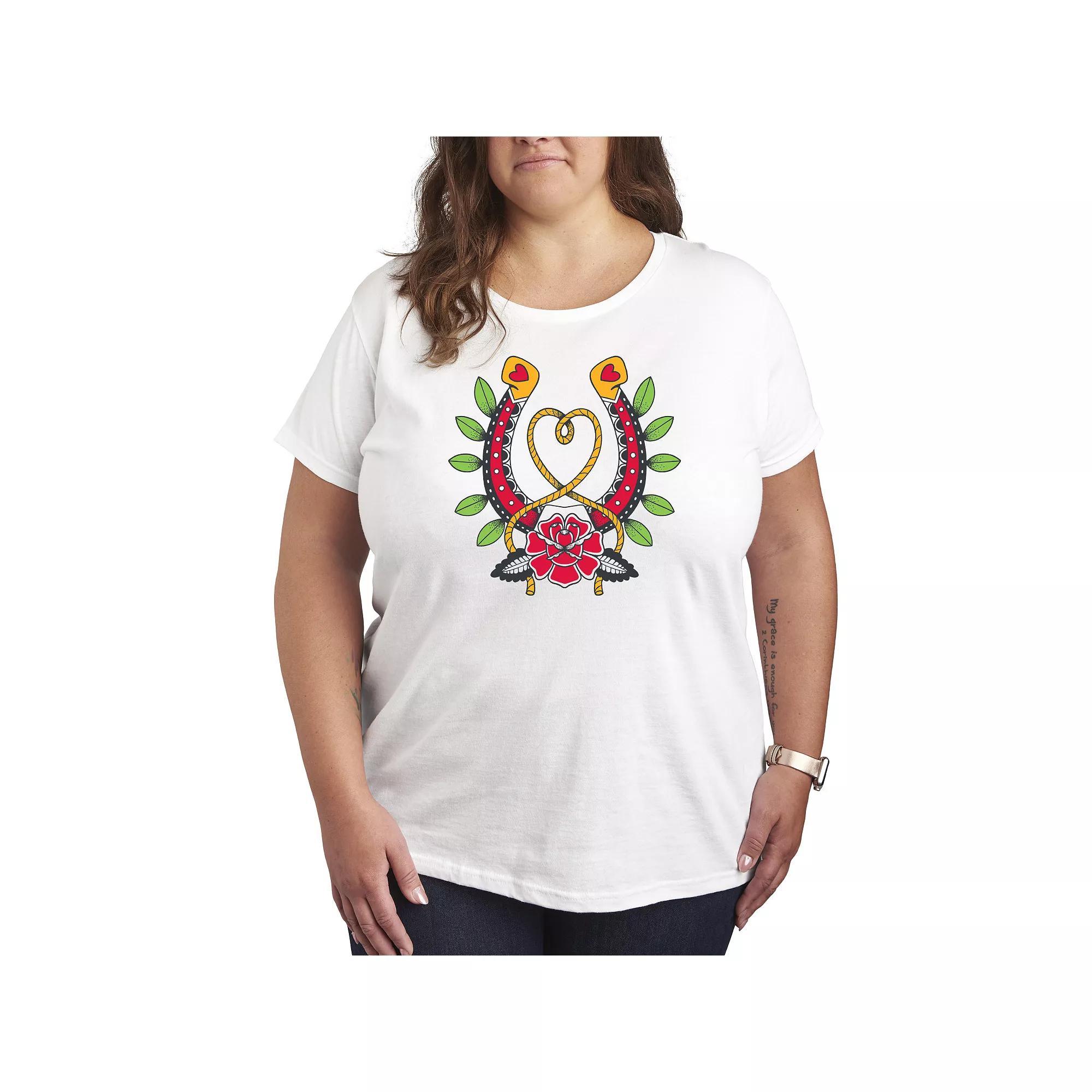 Plus Size Goth Western Horseshoe Graphic Tee, Womens Product Image