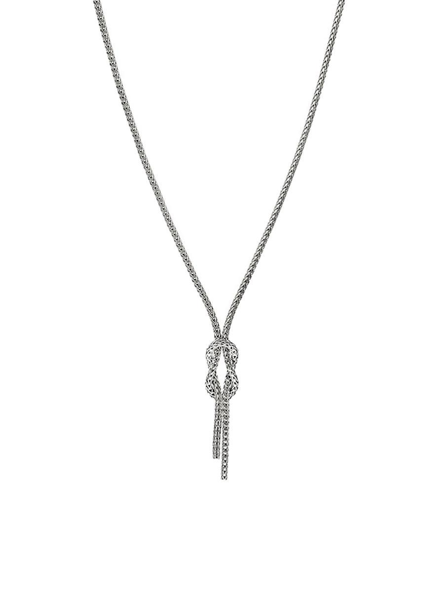 Womens Love Knot Sterling Silver Y Necklace Product Image