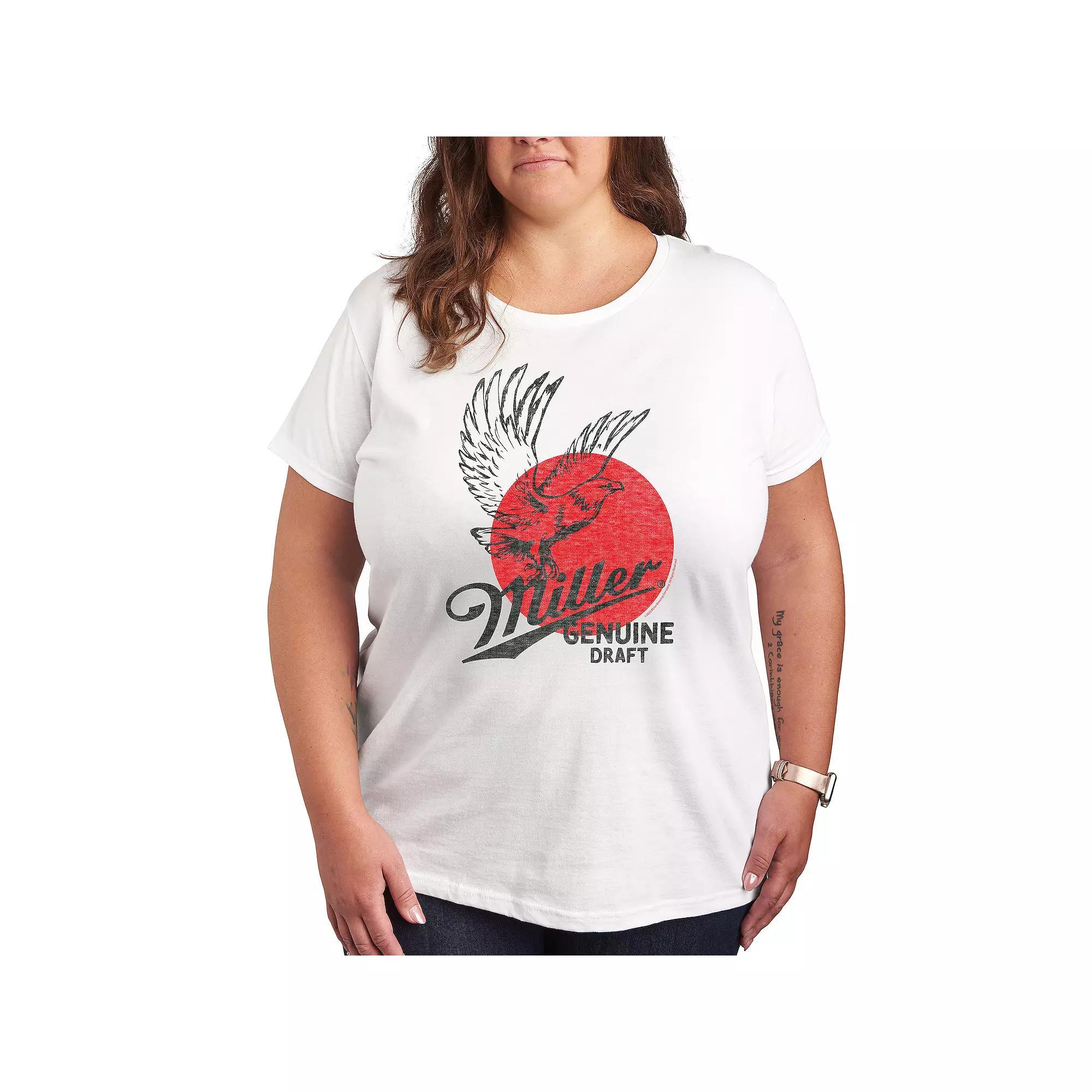 Plus Miller Genuine Draft Two Color Logo Graphic Tee, Womens Product Image