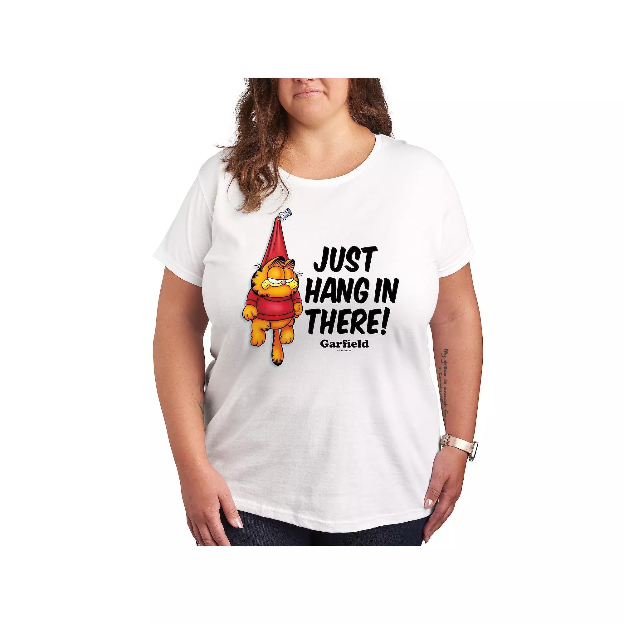 Plus Garfield Just Hang In There Graphic Tee, Womens Product Image