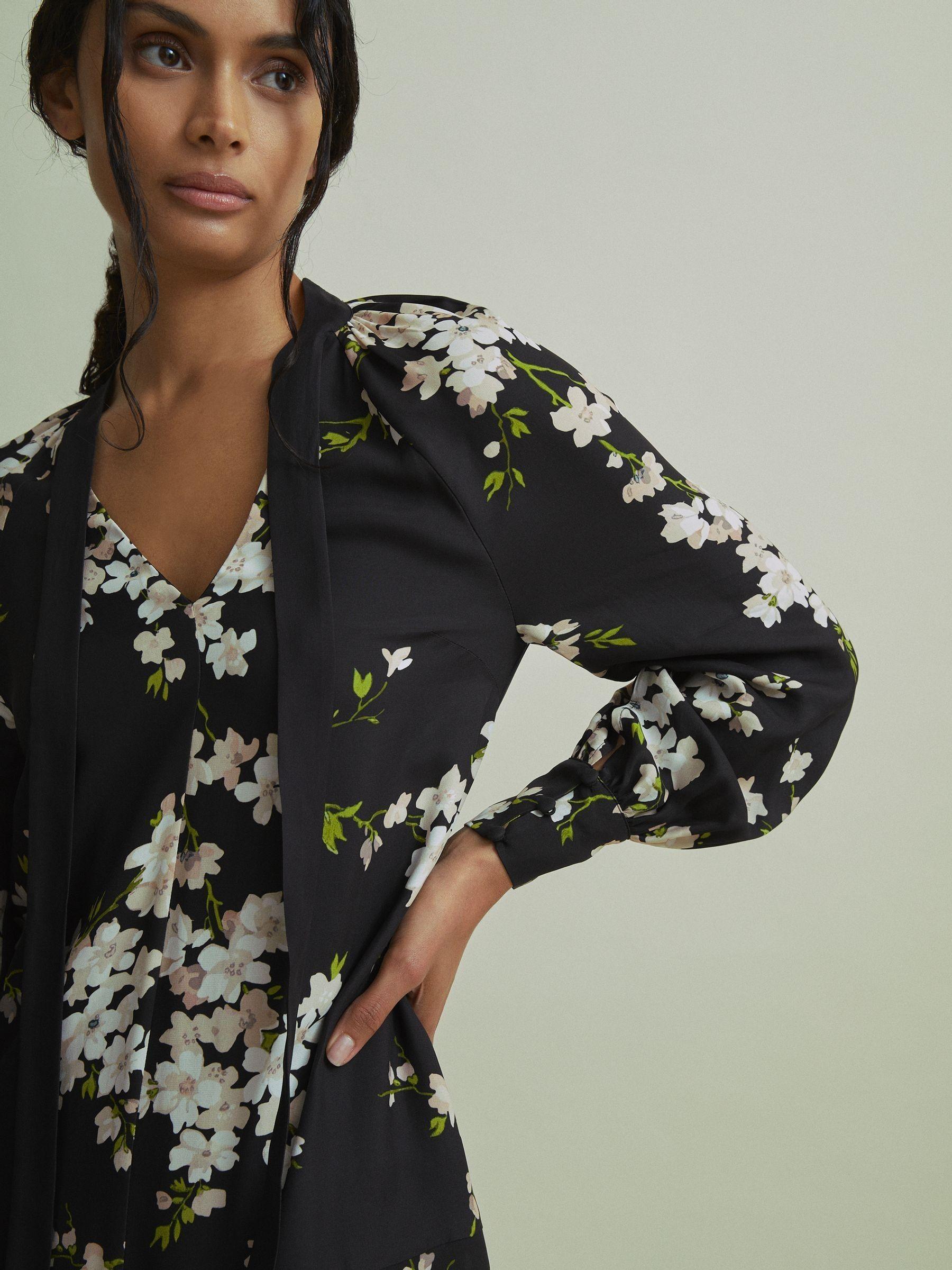 Florere Dropped Waist Mini Dress in Black Product Image