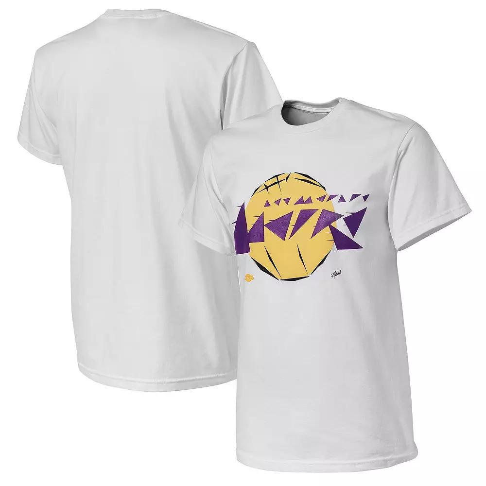 Men's NBA x Naturel White Los Angeles Lakers No Caller ID T-Shirt, Size: XL Product Image