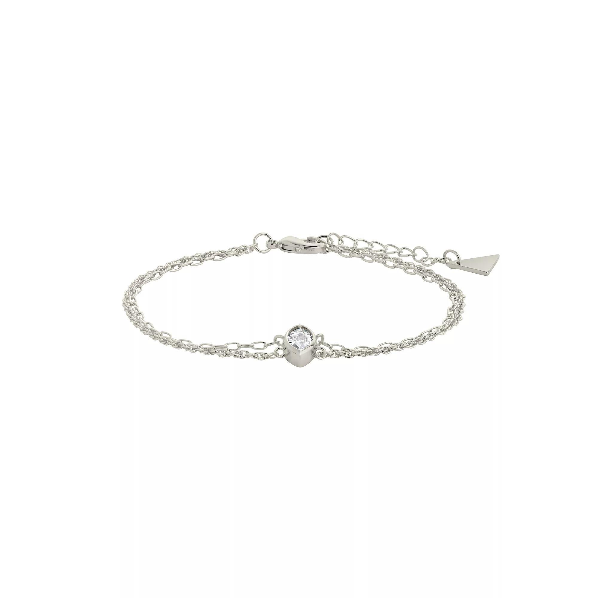 MC Collective Cubic Zirconia Pendant Bracelet, Womens, Silver Tone Product Image