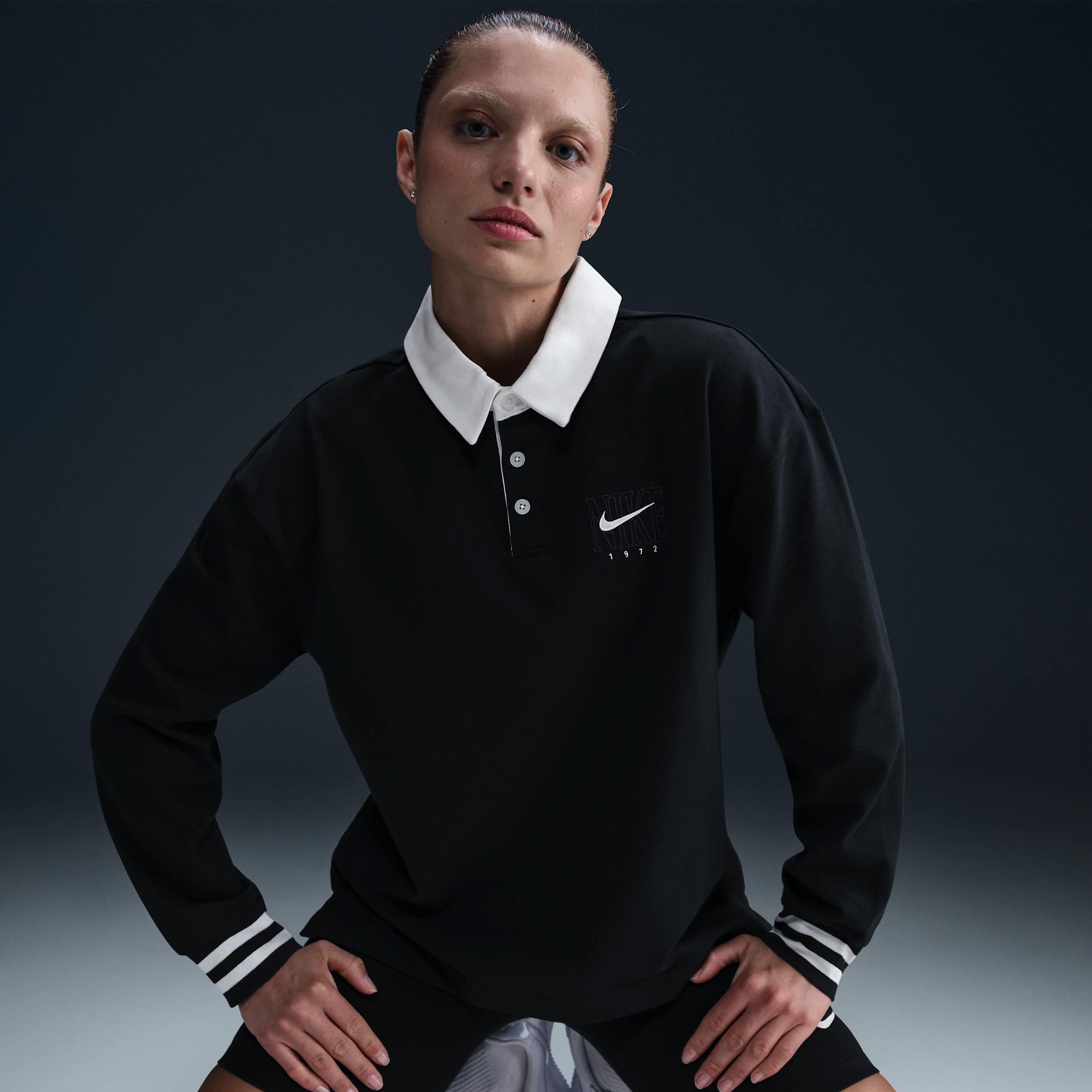 Nike Sportswear Essential Women's Oversized Long-Sleeve Polo Product Image