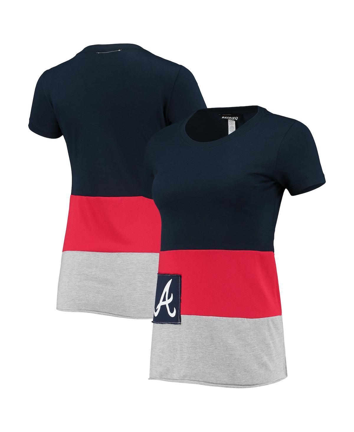 Women's Refried Apparel Navy Atlanta Braves Fitted T-Shirt, Size: Small, Blue Product Image