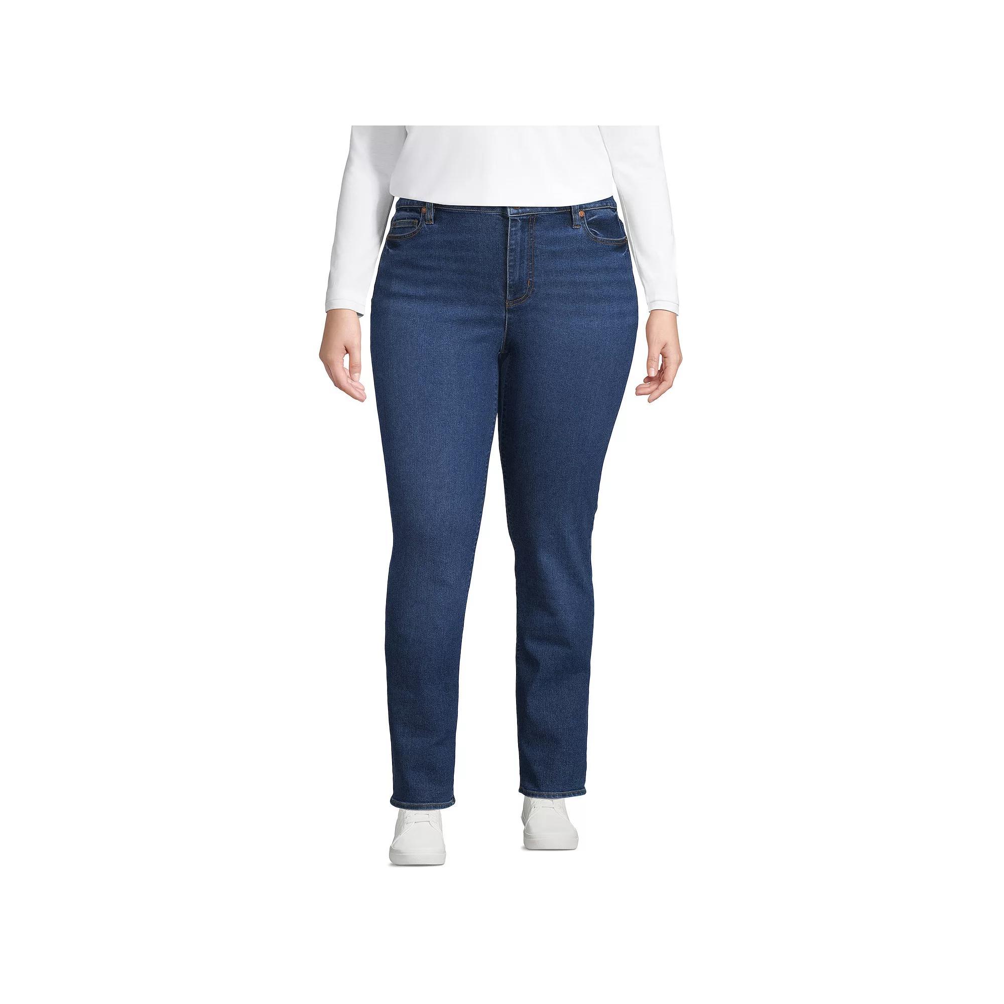 Plus Size Lands End Recover Straight-Leg Jeans, Womens Product Image