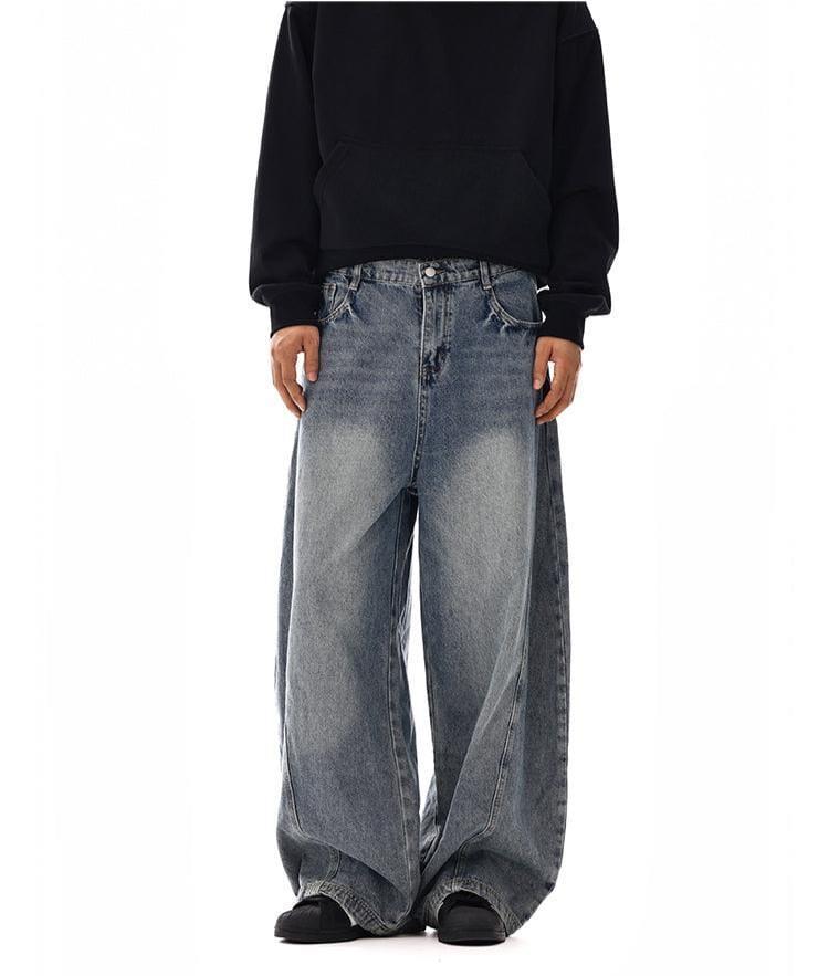 RT No. 12116 RECONSTRUCTED BLUE DENIM SCIMITAR JEANS Product Image