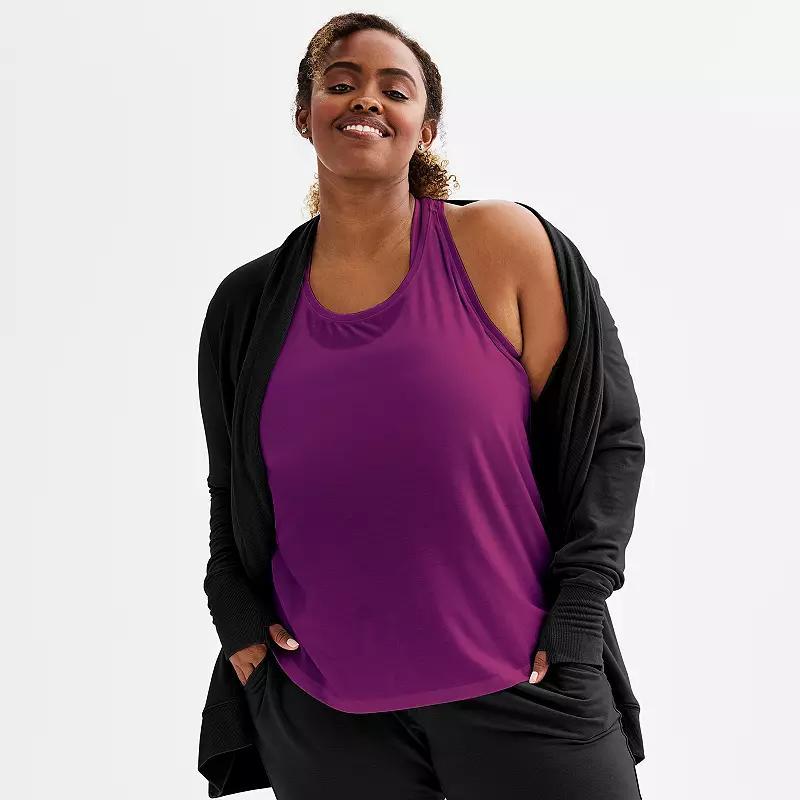 Plus Size Tek Gear Core V-Neck Tee, Womens Silver Boardwalk Product Image