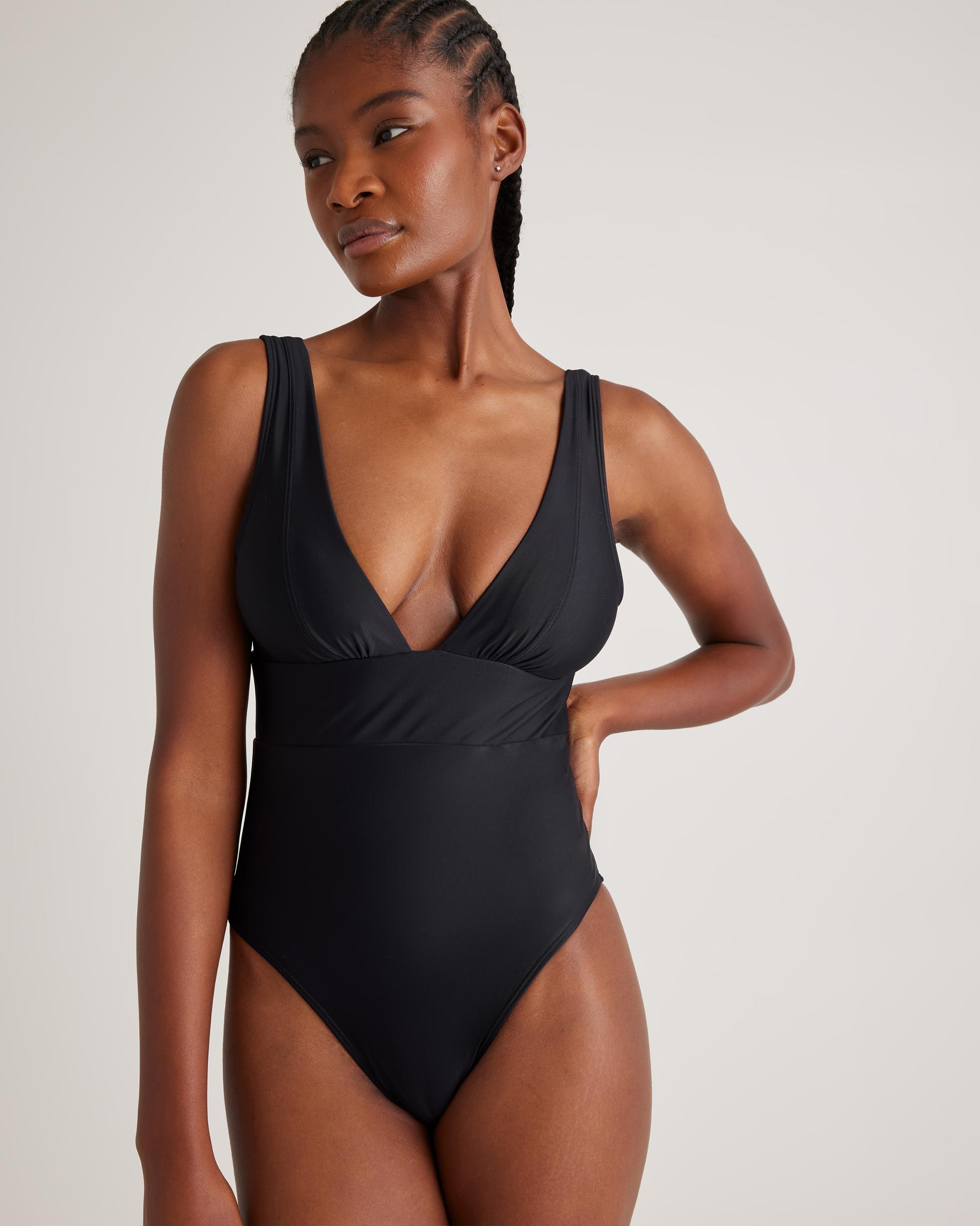 Quince | Women's Italian Plunge One-Piece Swimsuit 78% Recycled Polyamide, 22% Spandex Product Image
