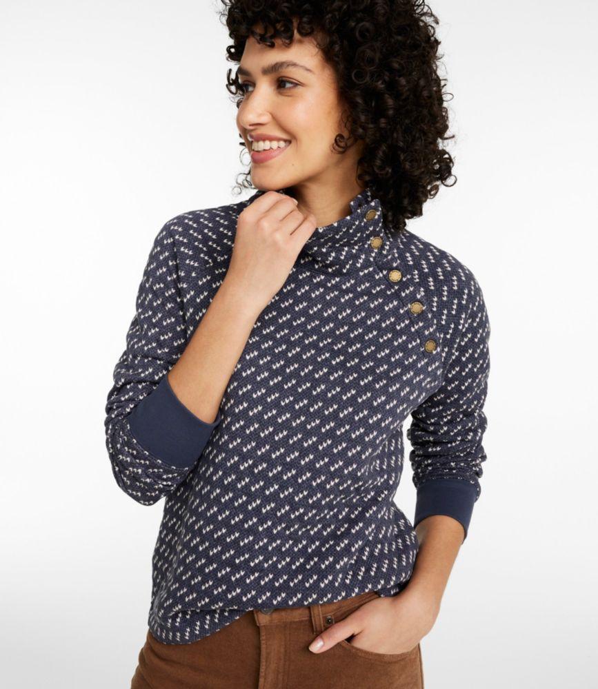 Women's Quilted Sweatshirt, Snapneck Pullover Print Product Image