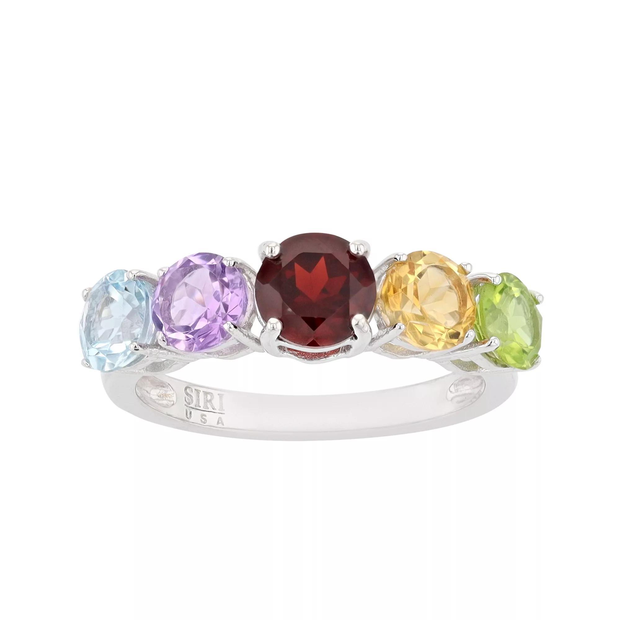 SIRI USA by TJM Sterling Silver Faceted Multi Semi-Precious Stones Ring, Women's, Size: 6 Product Image