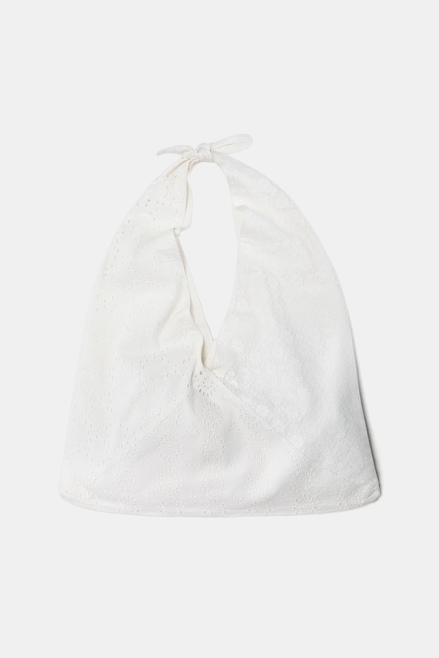 Embroidered shopper bag with knot Product Image
