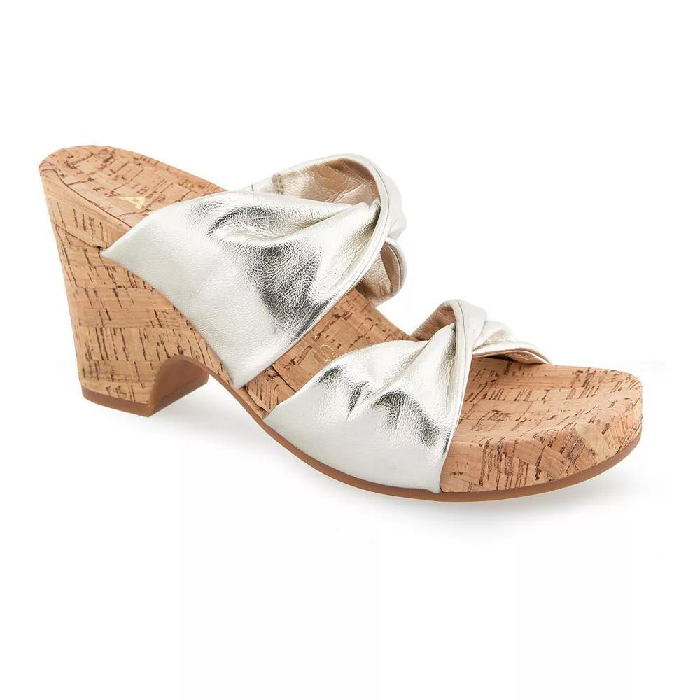 Aerosoles Mercer Women's Wedge Sandals, Size: 5 Medium, Soft Gold Pu Product Image