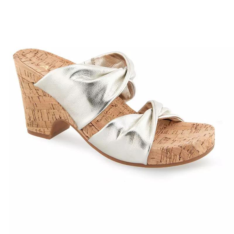 Aerosoles Mercer Women's Wedge Sandals, Size: 5 Medium, Soft Gold Pu Product Image