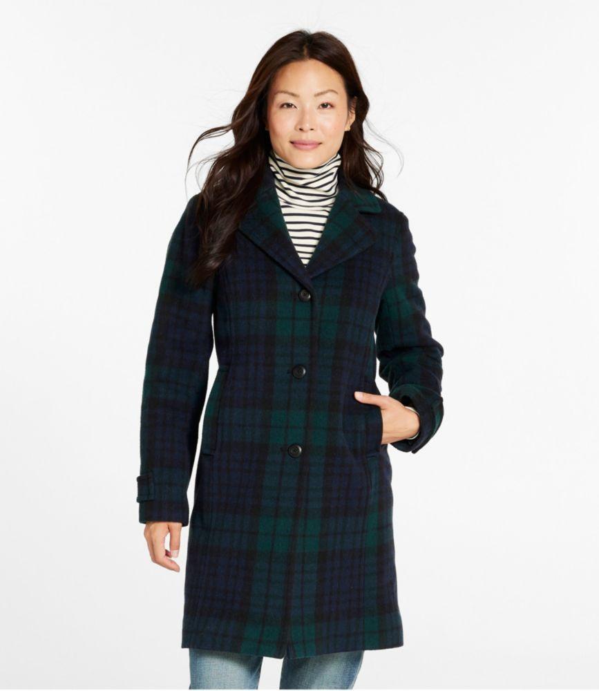 
                            Women's Classic Lambswool Polo Coat, Three-Quarter, Pattern
                         Product Image