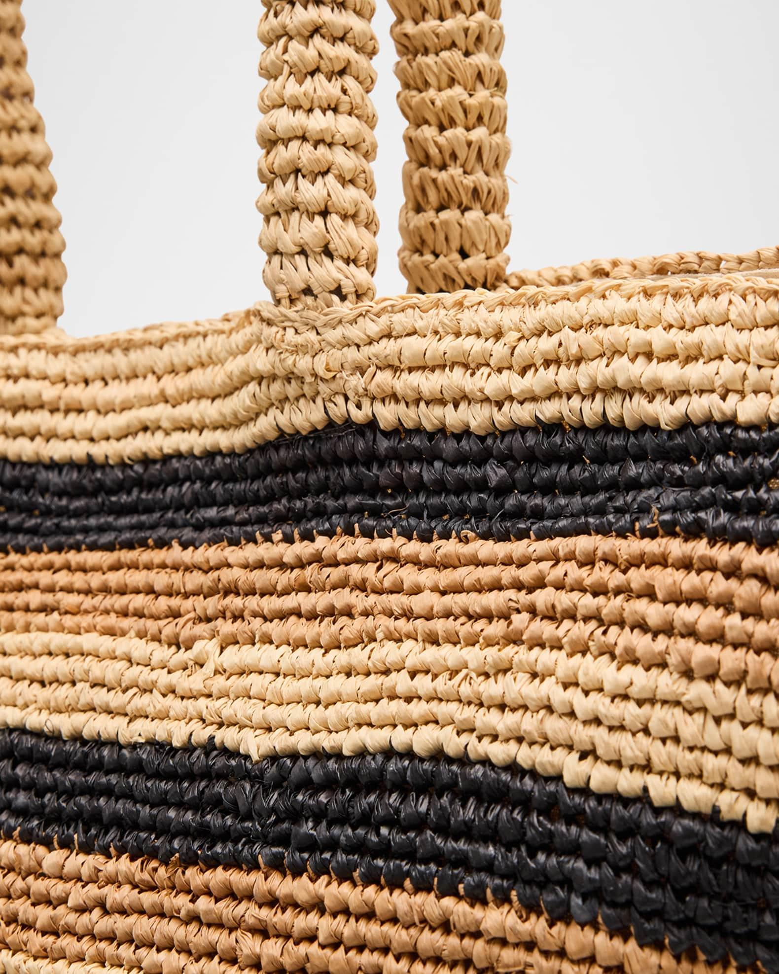 Marisol Striped Straw Tote Bag Product Image