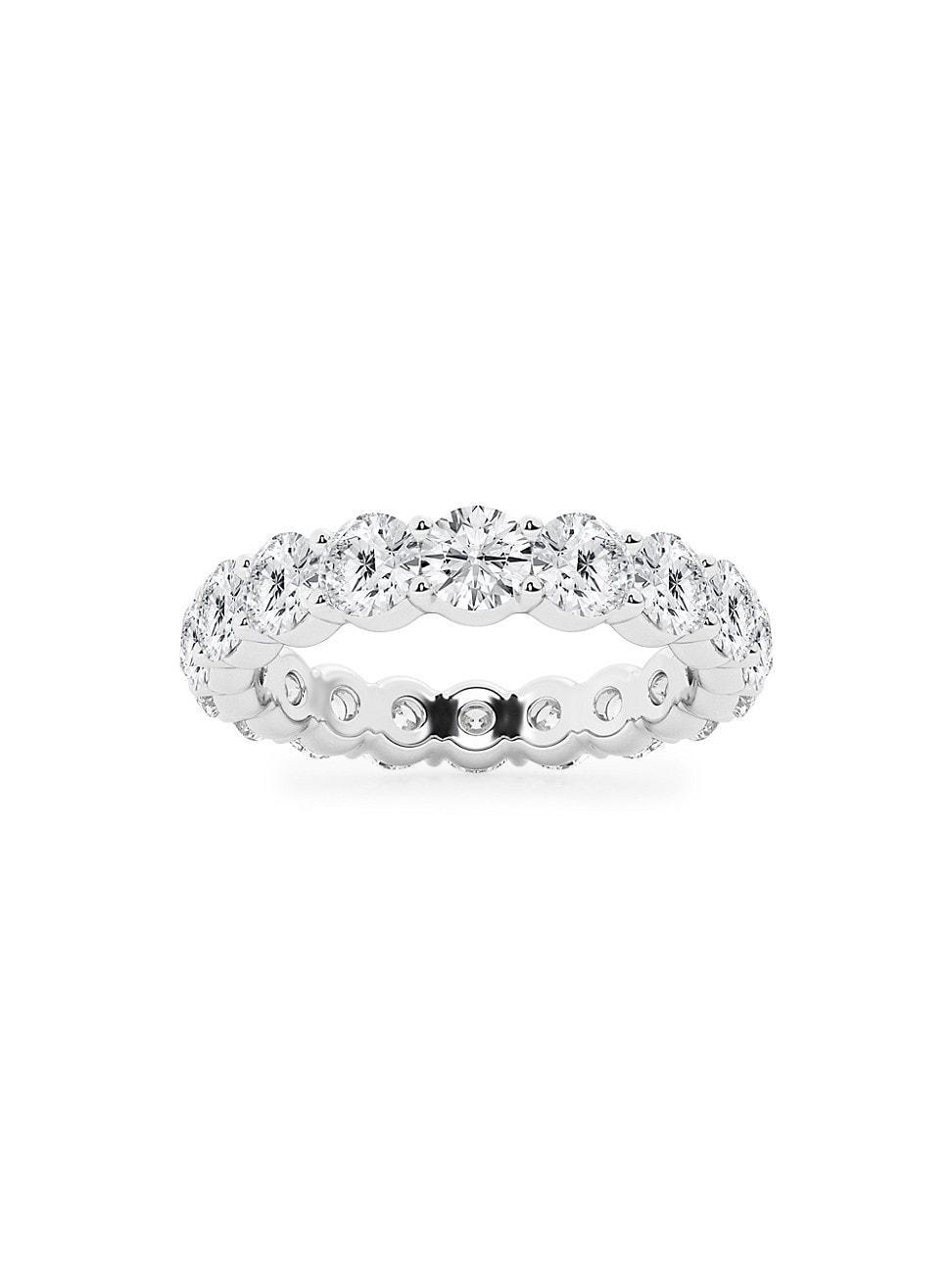 Womens 14K White Gold & Round Lab-Grown Diamond Shared-Prong Eternity Band/1.00-5.00 TCW Product Image