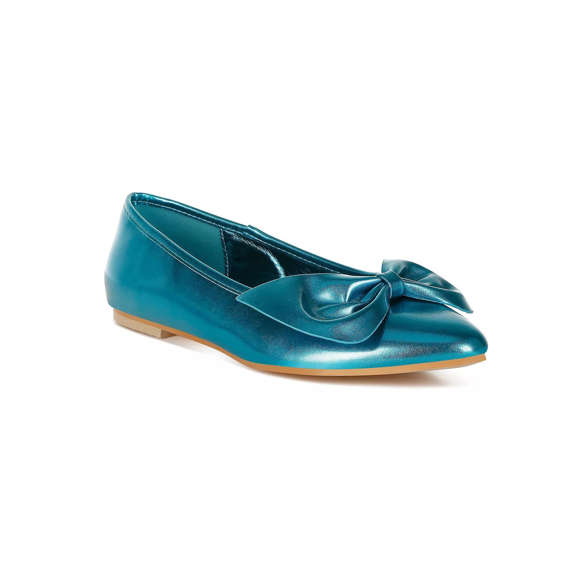 Rag & Co Bromelia Women's Metallic Ballet Flats, Size: 9, Blue Product Image
