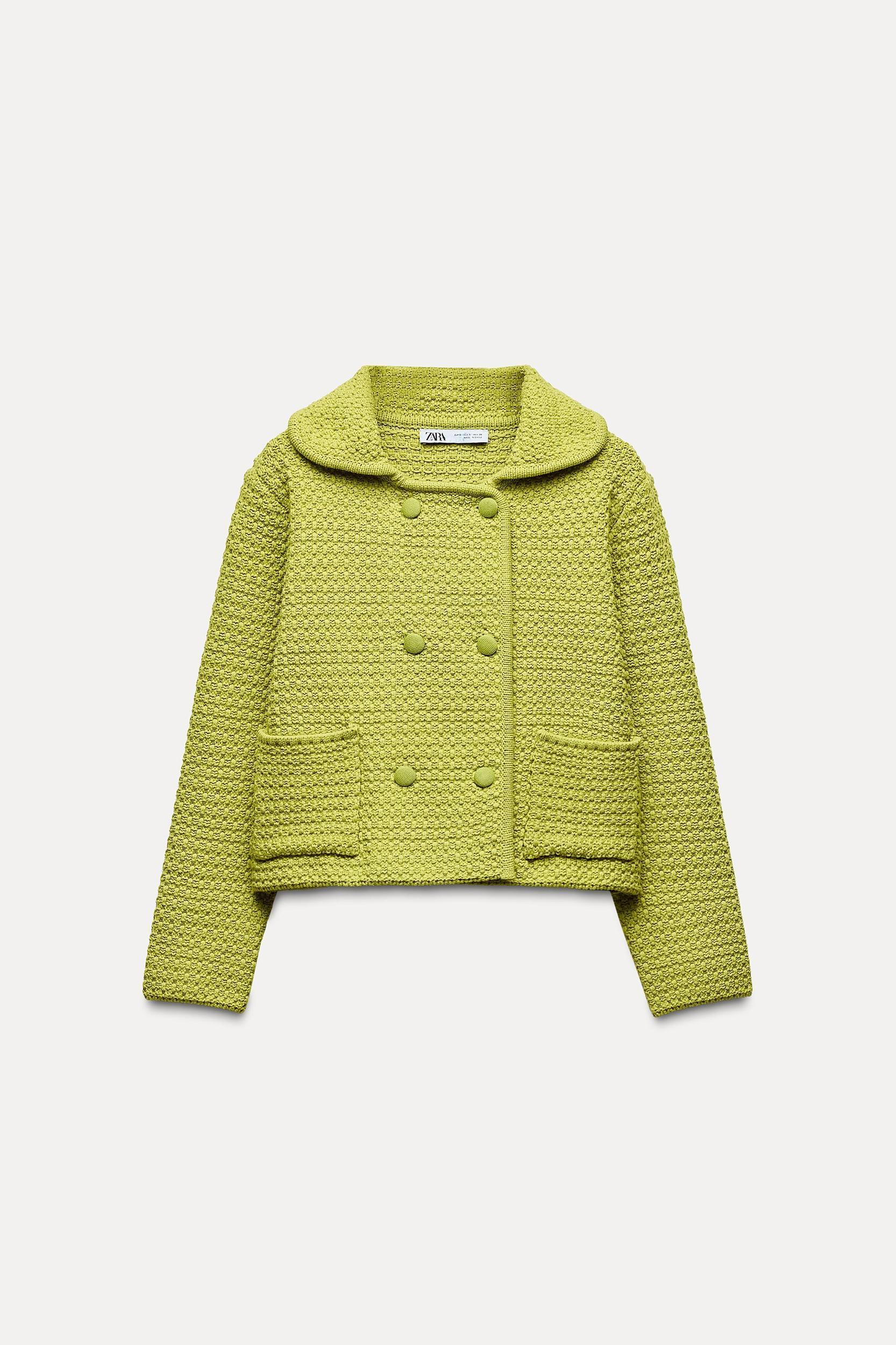 CHUNKY KNIT PETER PAN COLLAR CARDIGAN Product Image