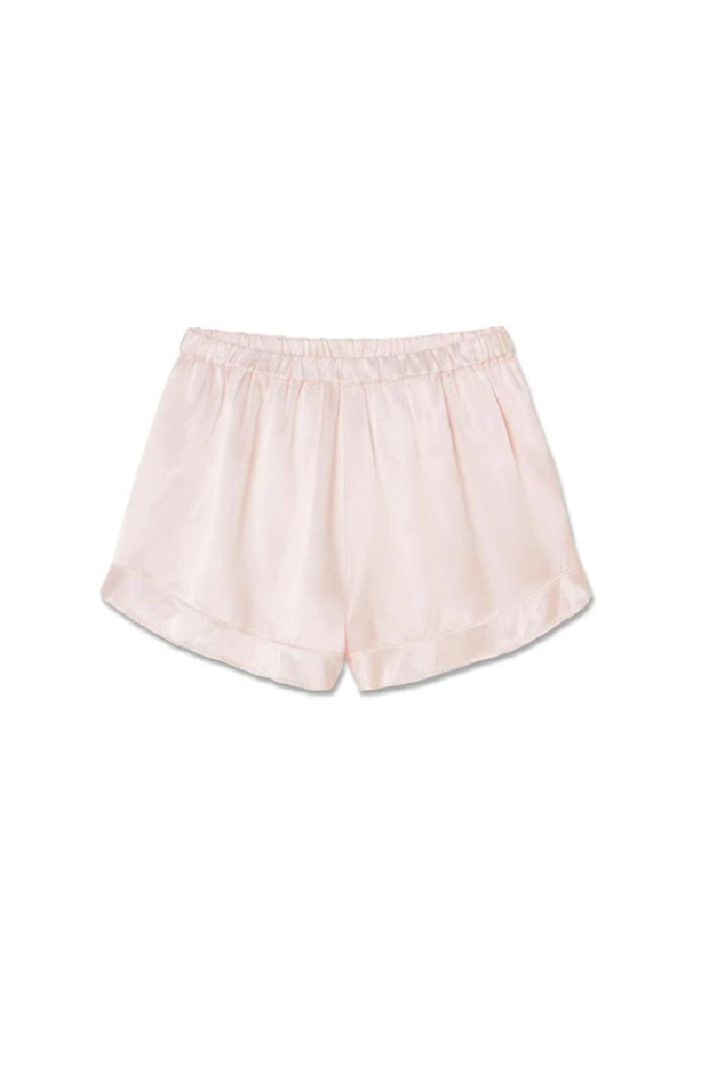 SPENCER SATIN SHORT WITH HIGH WAIST AND RUFFLE Product Image