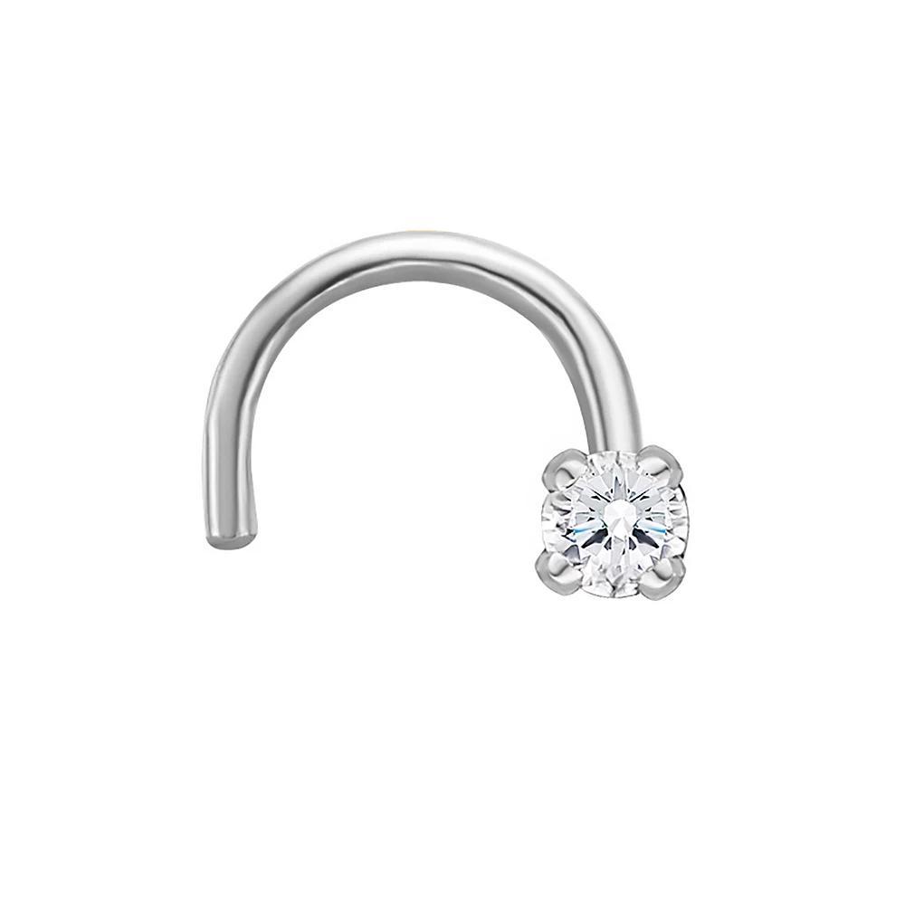 Lila Moon 14k Gold Diamond Accent Curved Nose Stud, Women's Product Image
