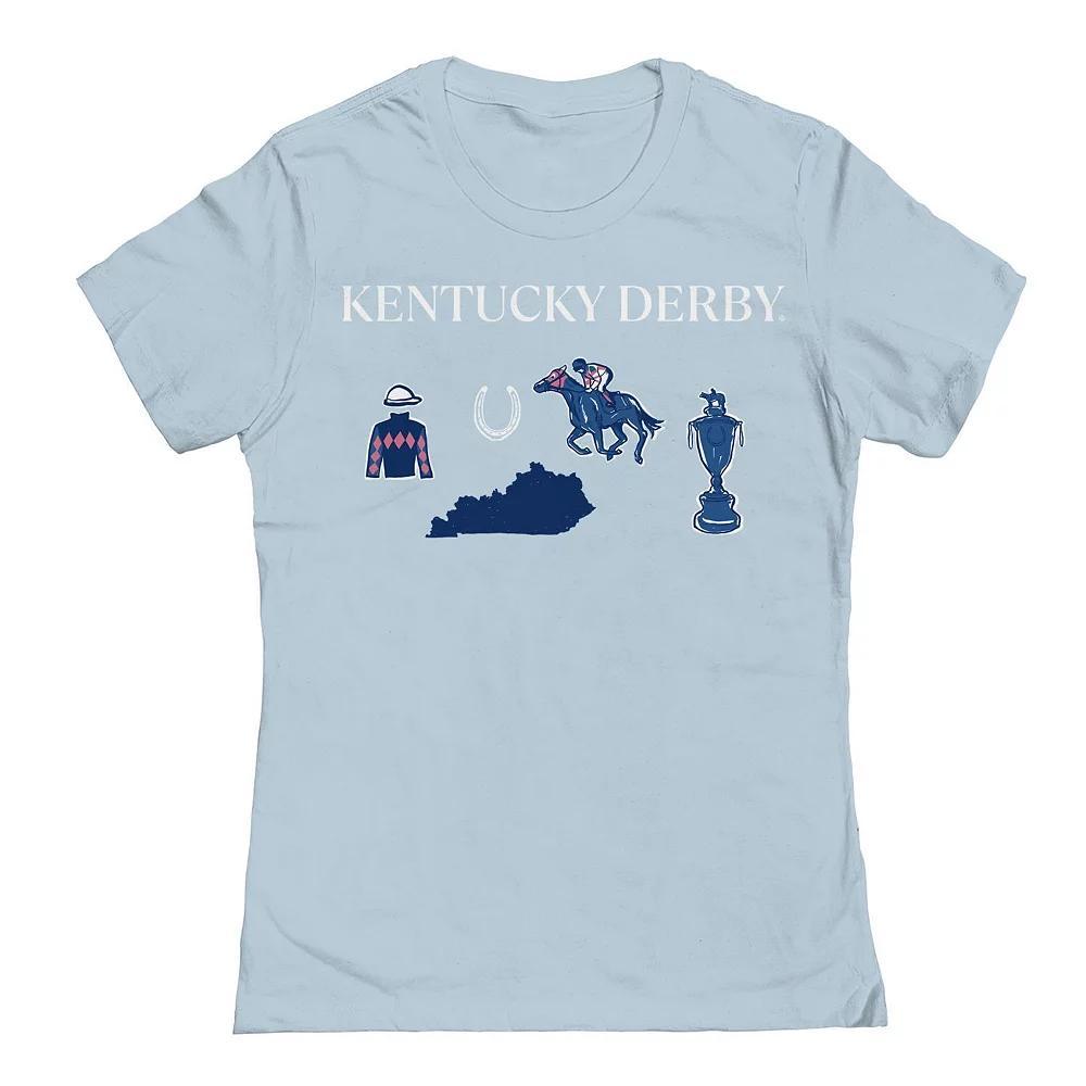 Juniors' Kentucky Derby Horizontal Graphic Tee, Women's, Size: XXL, Light Blue Product Image