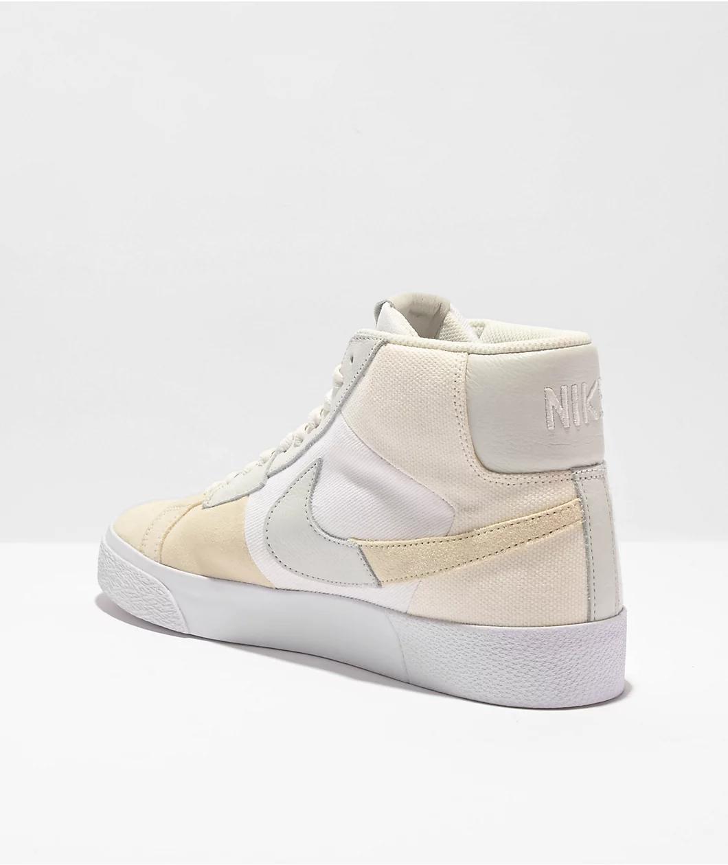 Nike SB Blazer Mid PRM Summit White Skate Shoes Product Image