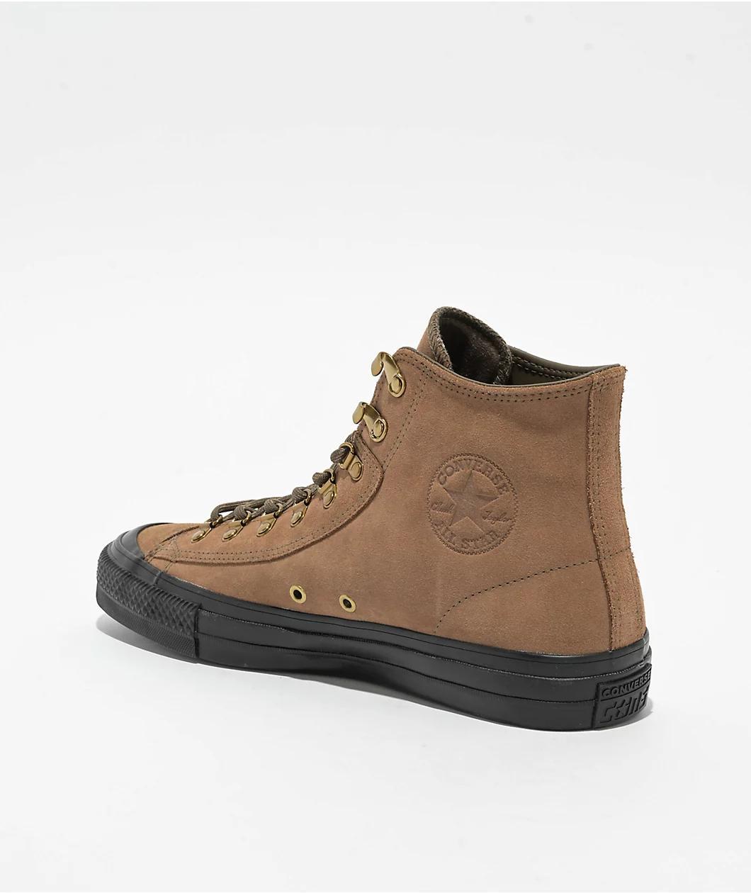 Converse Roman Gonzalez Chuck Taylor All Star Pro Hi Mushroom Forage & Black Suede Skate Shoes Product Image