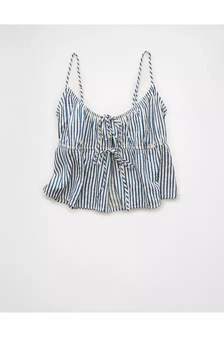 AE Tie Front Seersucker Cami Women's Product Image
