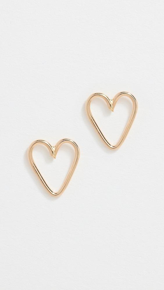Zoe Chicco 14k Gold Tiny Open Heart Studs | Shopbop Product Image