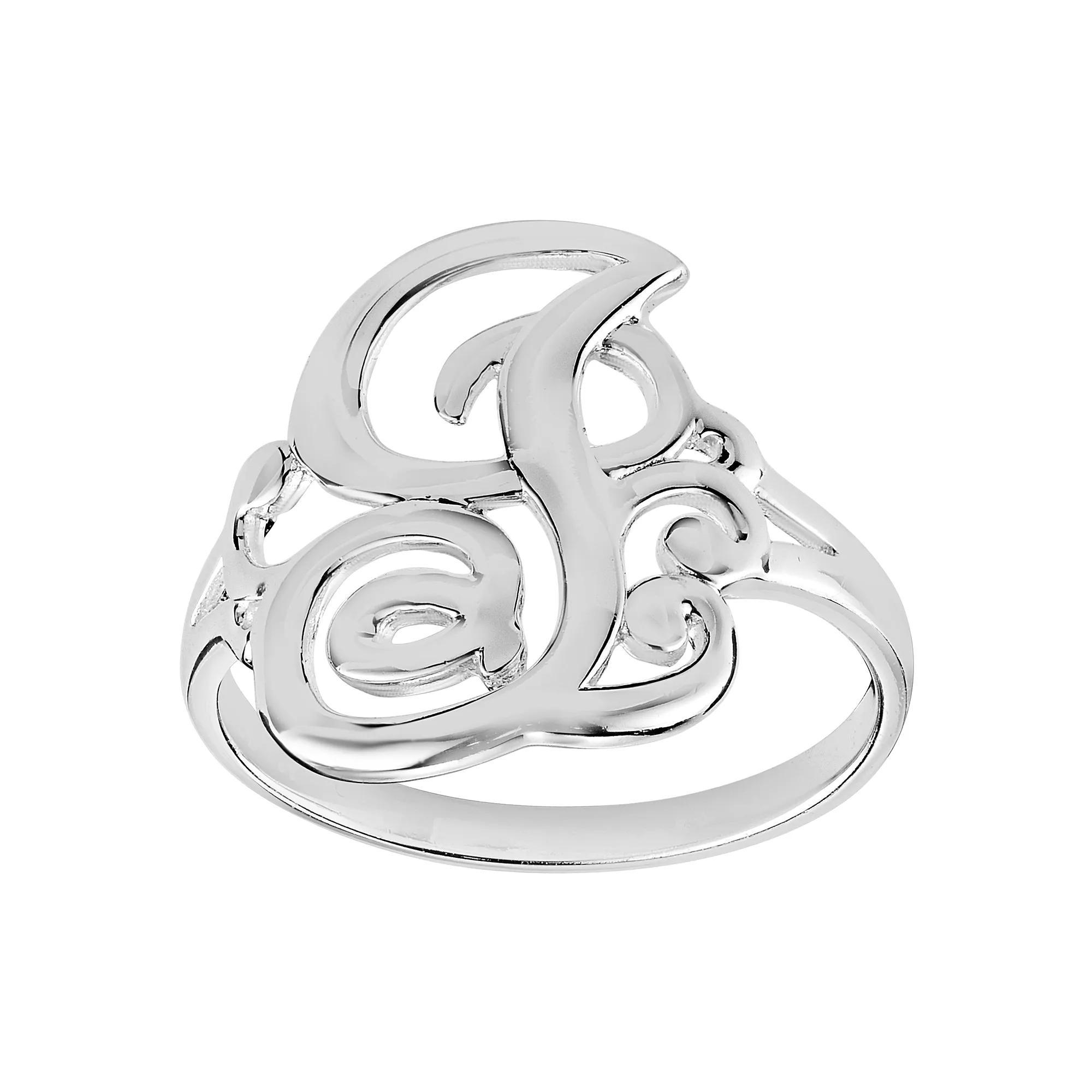 PRIMROSE Sterling Silver Monogram Initial Ring, Women's, Size: 9, U Product Image