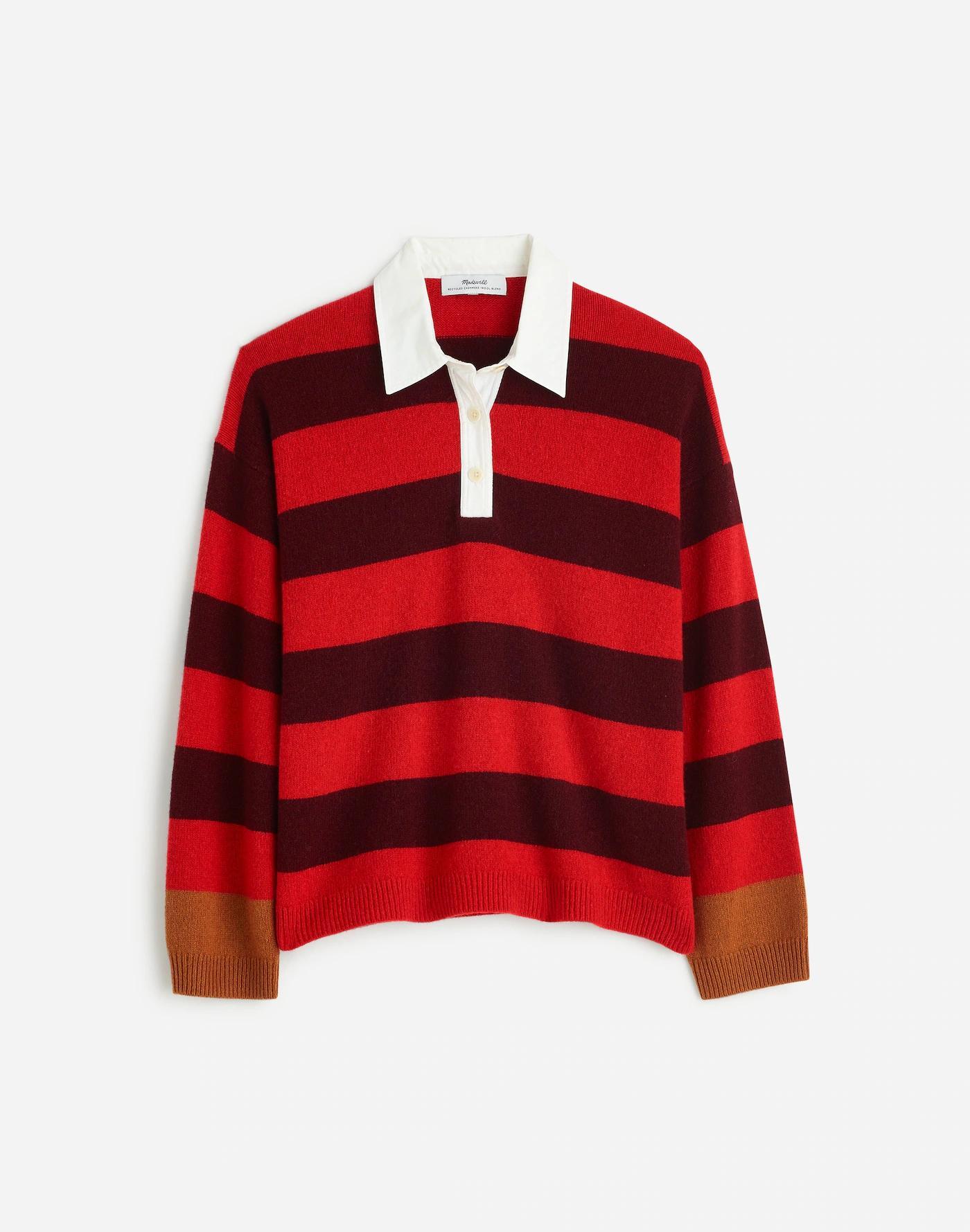 Cashmere-Wool Blend Rugby Sweater Product Image