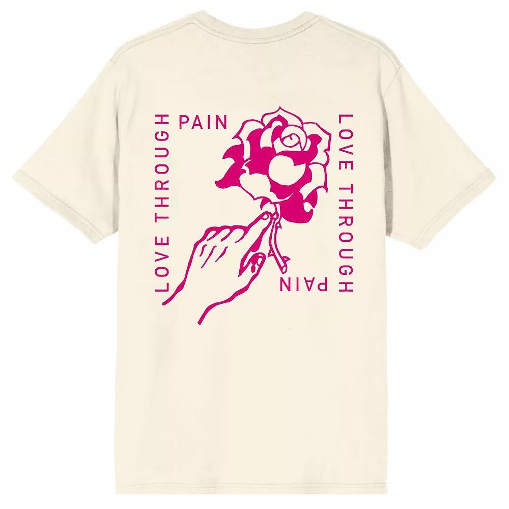 Men's Zumiez Rose Love Through Graphic Tee, Size: Small, Off White Product Image