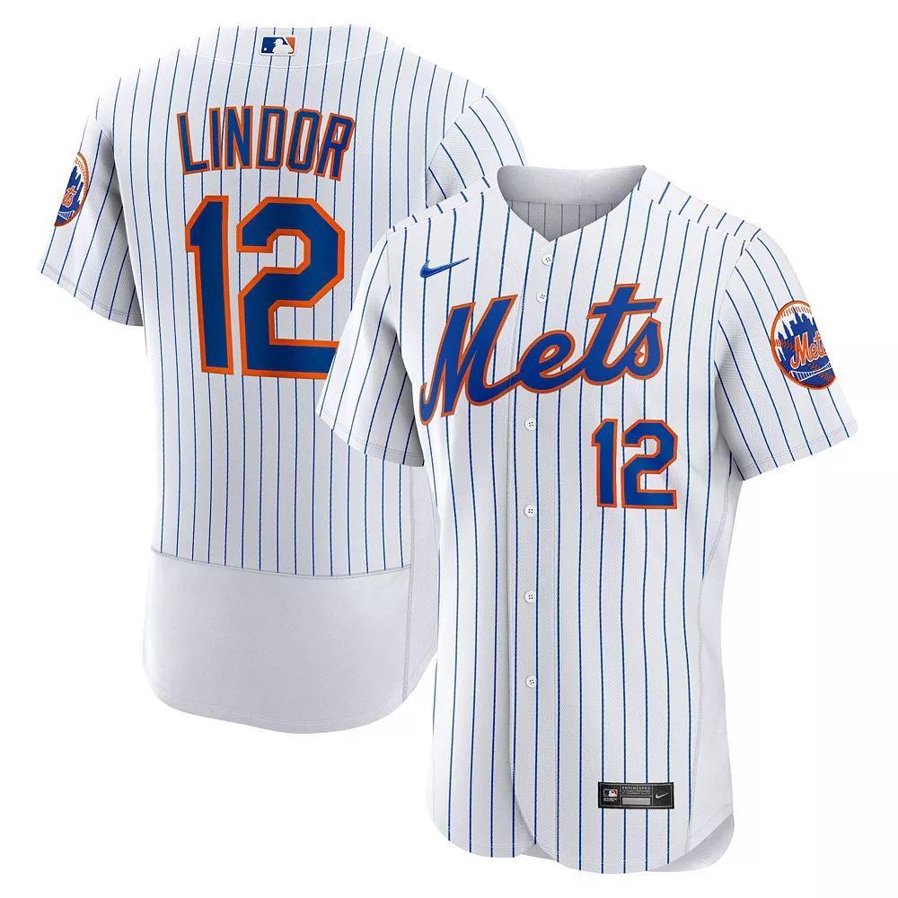 Men's Nike Francisco Lindor White New York Mets Home Authentic Player Jersey, Size: 48 Product Image
