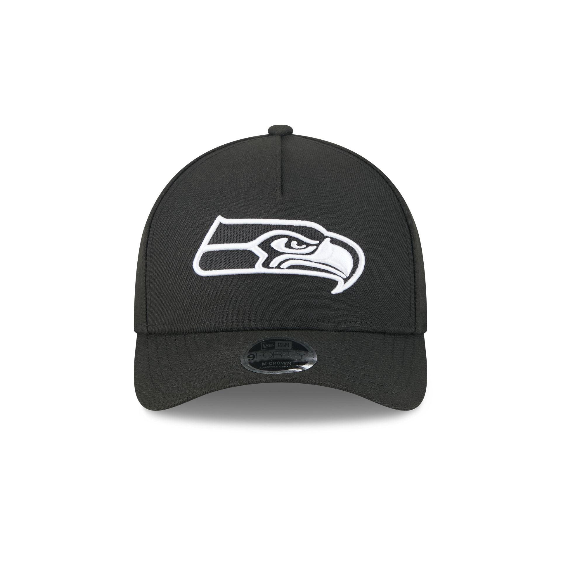Seattle Seahawks Black & White 9FORTY M-Crown A-Frame Snapback Hat Male Product Image