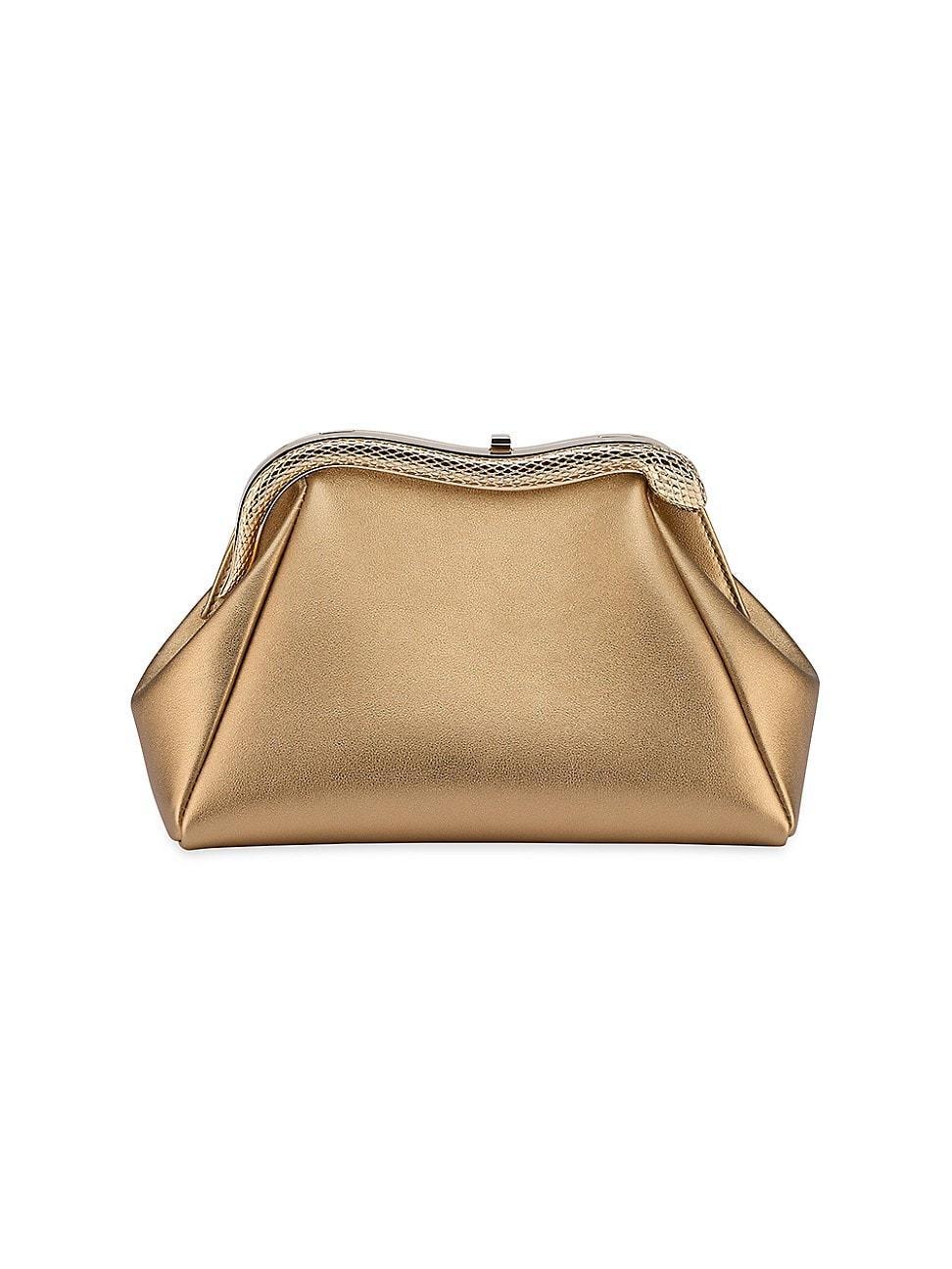 Womens Serpenti Forever Metallic Leather Clutch Product Image