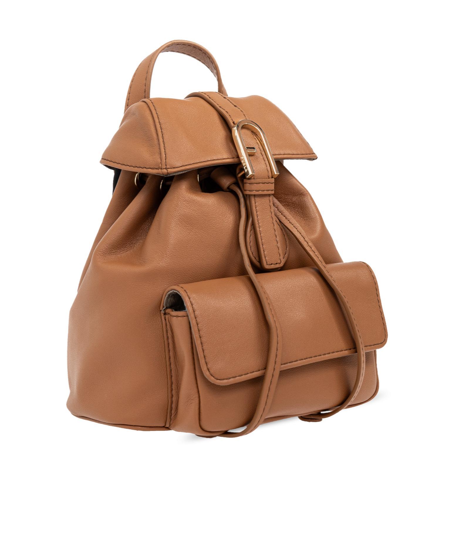 FURLA Mini  Flow Backpack In Brown Product Image